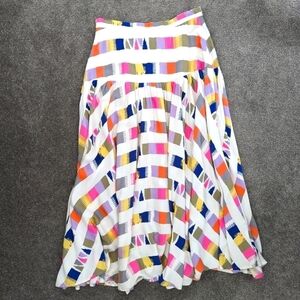 SIMON Chang geometric print multi color maxi skirt size 8